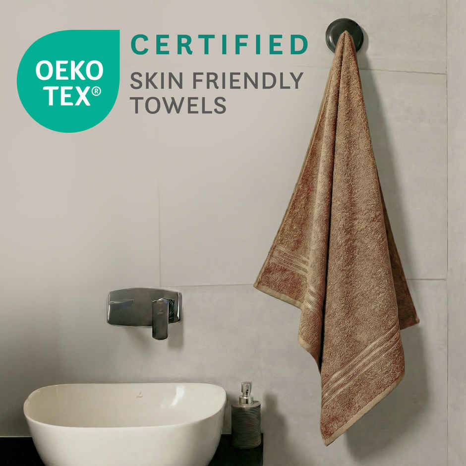 Home Elegance by My Trident Comfort Living Cotton Bath Towel | 28 in x 55 in | Coconut Shell