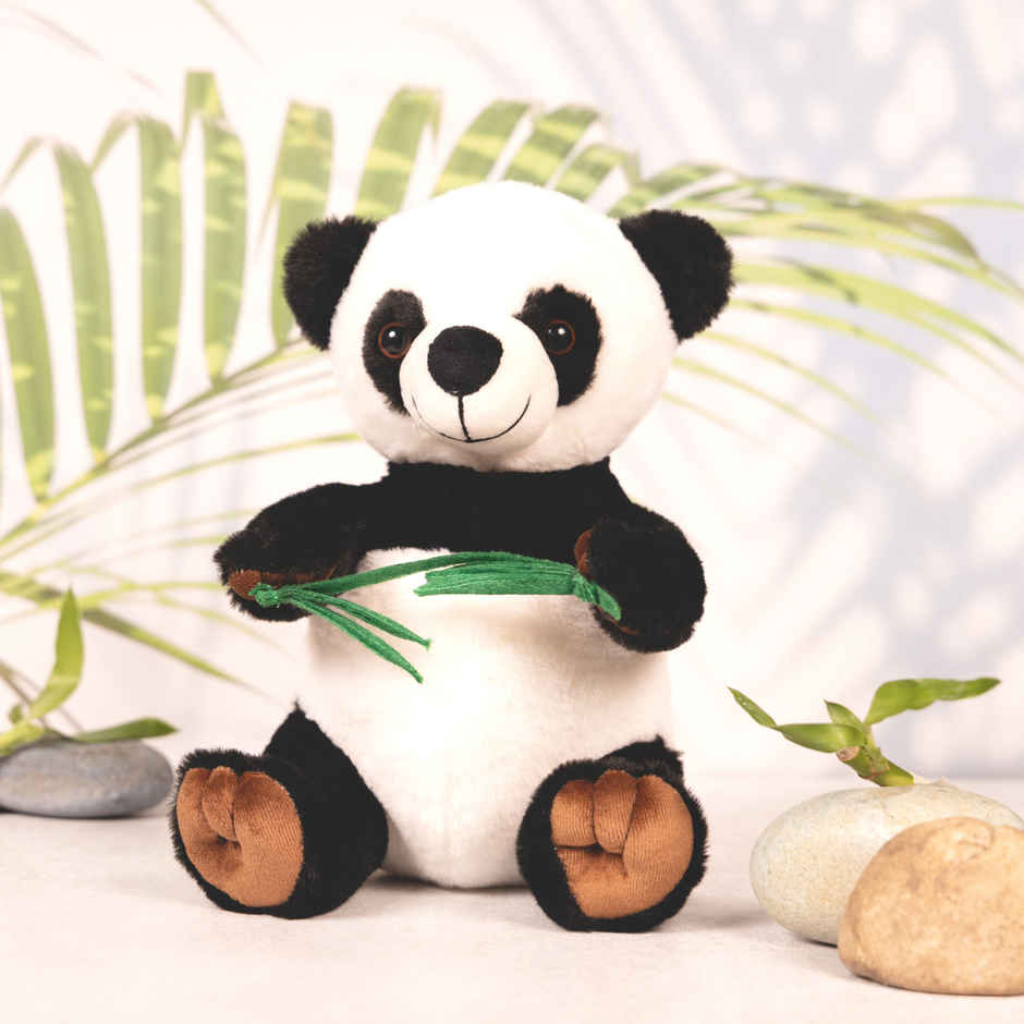 Mirada Glitter Eye Panda Soft Toy Cute Black and White Plush Stuffed Animal - 22 cm