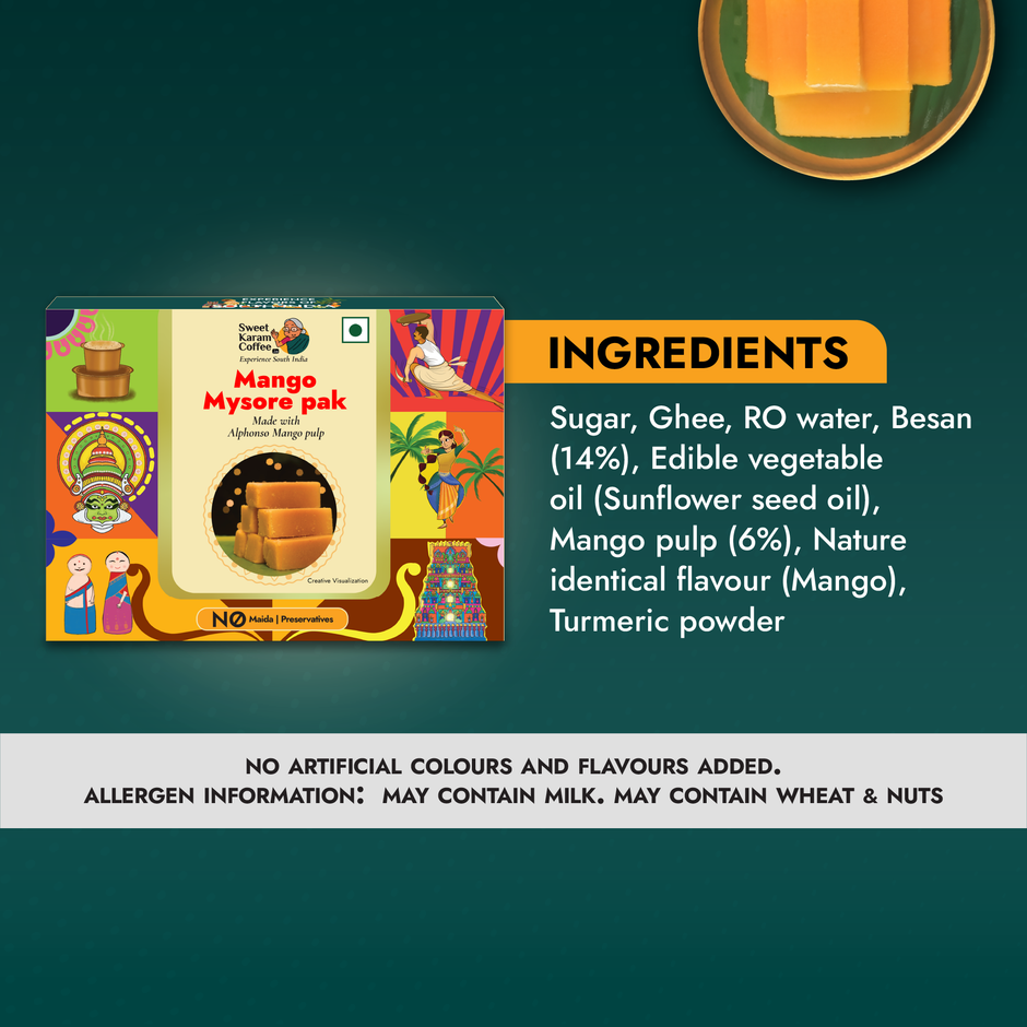Sweet Karam Coffee Mango Mysore Pak by Sweet Karam Coffee - No Preservatives