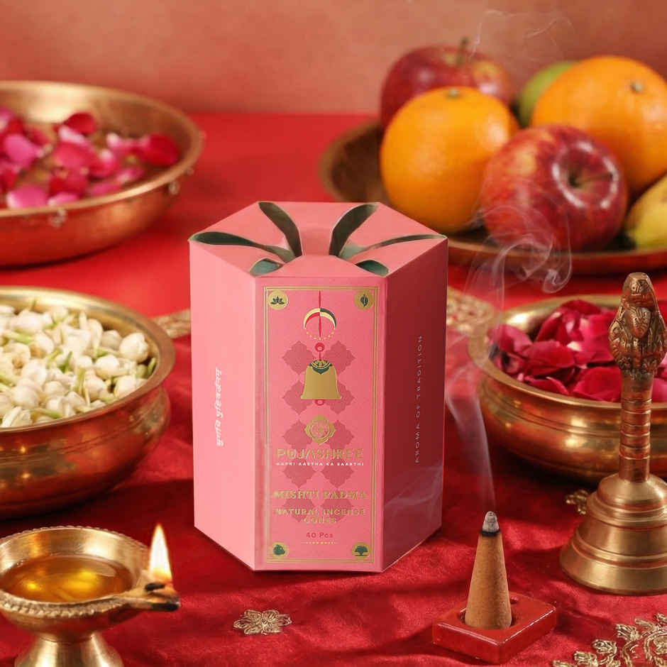 Pujashree Natural Incense Cones Mishti Padma | 2 inches