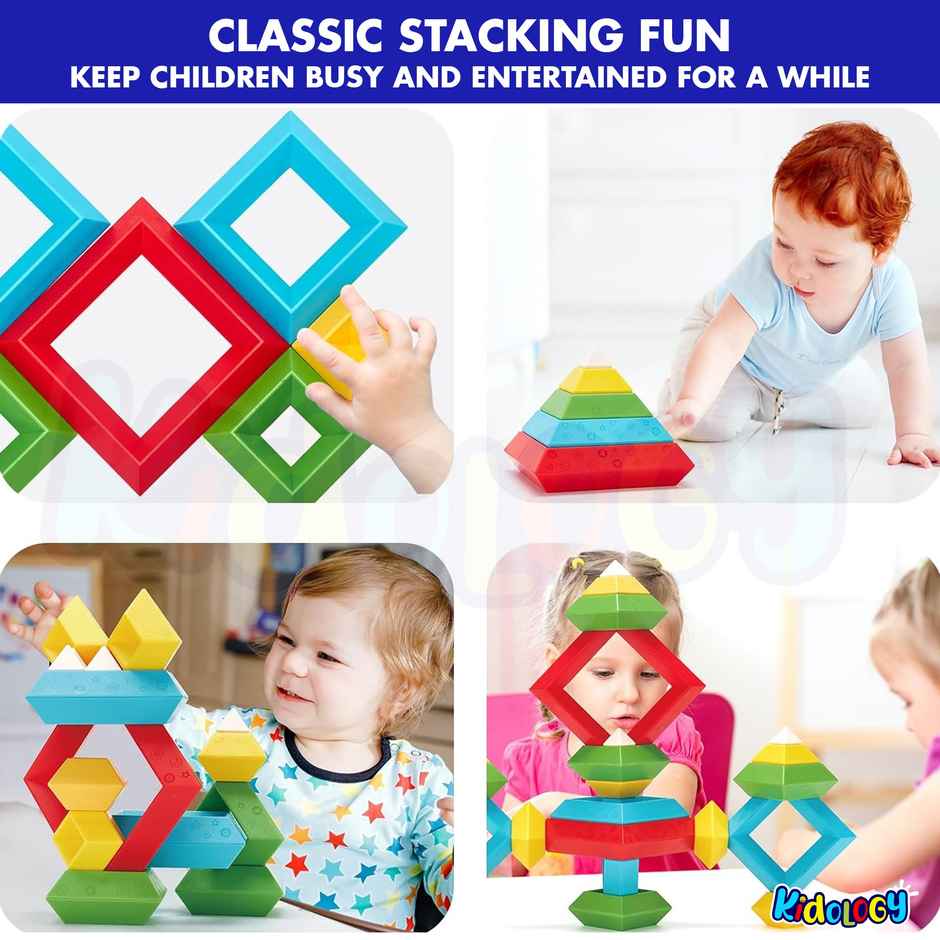Kidology Shape Sorting Montessori Sensory Toys with Colorful Blocks Cube | 15pcs