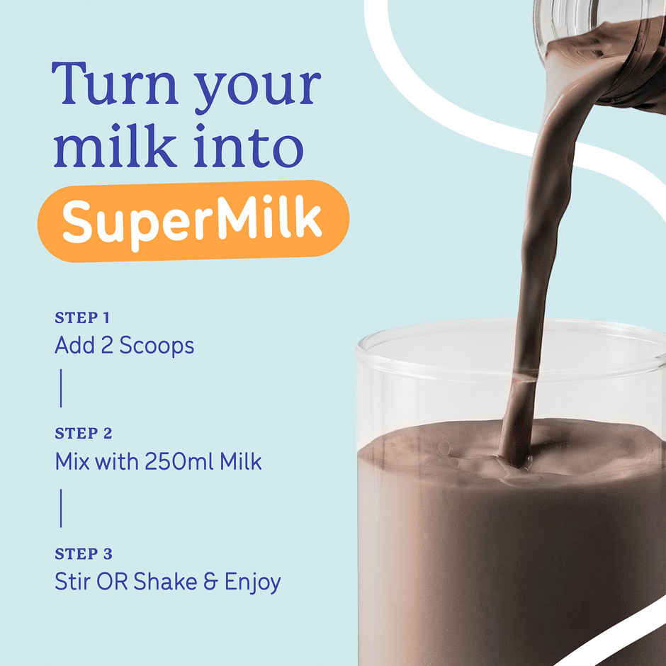 Gritzo Supermilk Overall Growth | 2-6y Boy & Girl | 6g Protein Powder | Double Chocolate