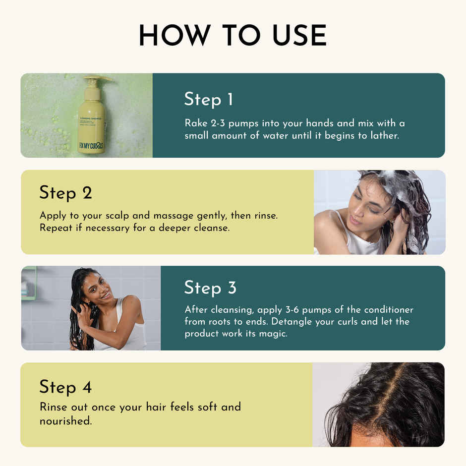 Fix My Curls Shampoo & Condition Bundle | To Cleanse, Clarify & Hydrate Curly, Dry & Wavy Hair