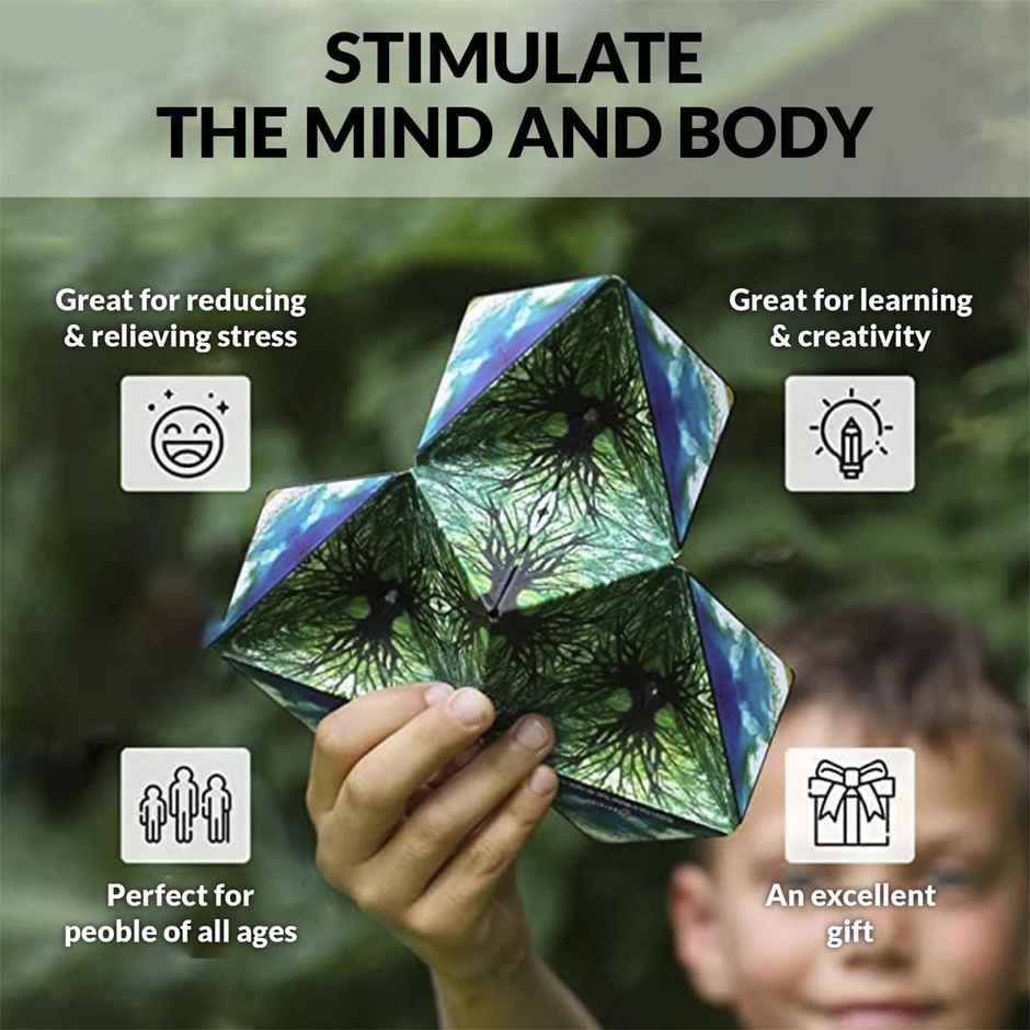 Kidology Fidget Toy Magic Cube | Shape-Shifting Creativity Puzzle Cube for Kids | Stress Relief Toy