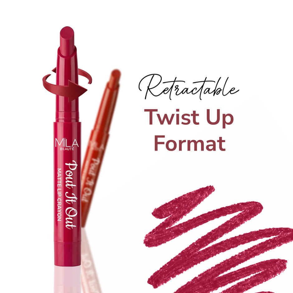 Mila Beaute Pout It Out Lip Crayon Matte Finish Highly Pigmented | 106 Aurora