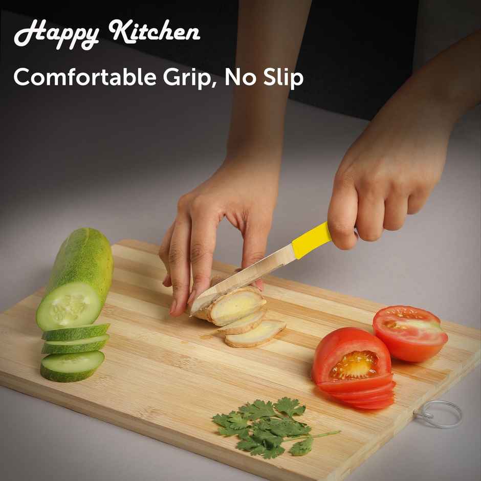 Happy Kitchen Stainless Steel Sharp Vegetable Knife Long Lasting Sharpness Ergonomic Easy To Clean