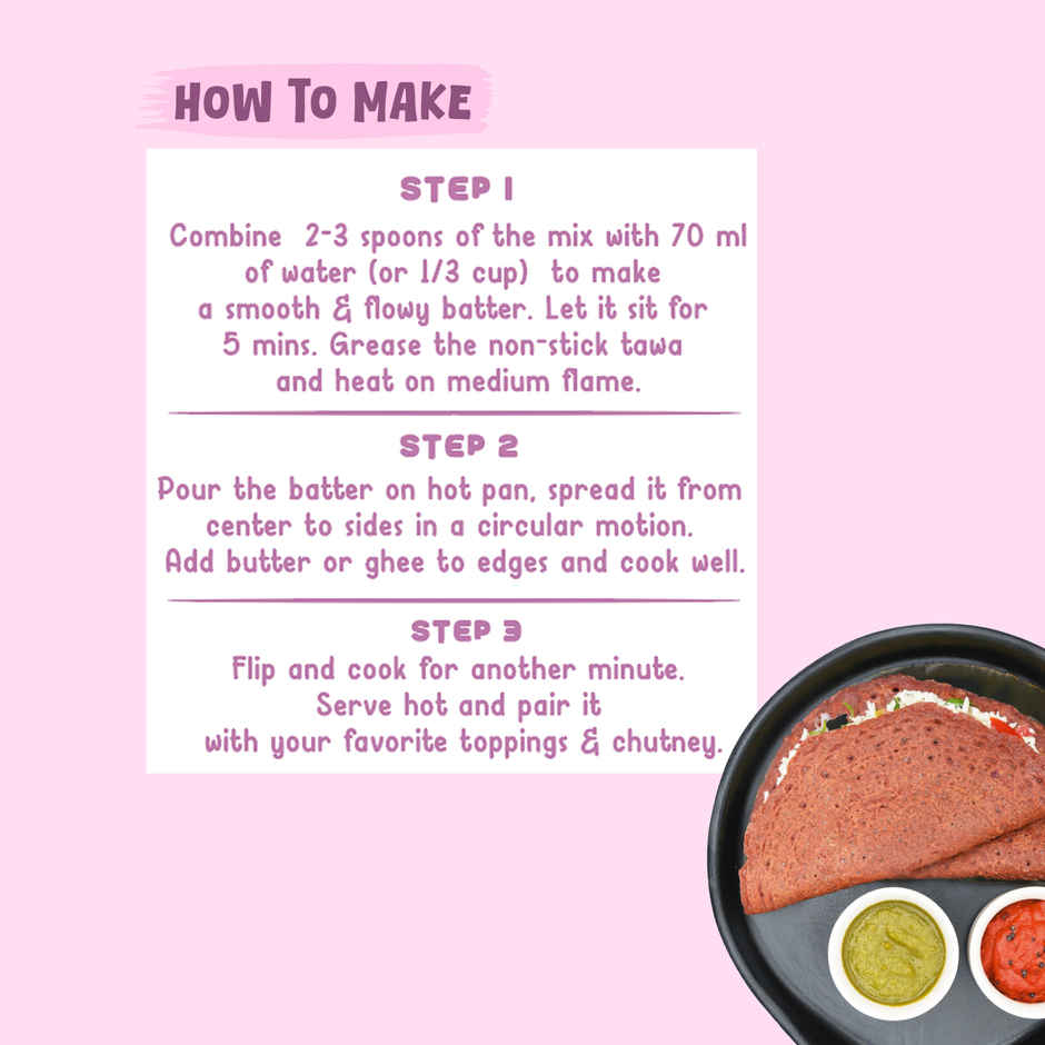 Gladful Beetroot Protein Sprouted Lentils and Millets Instant Chilla Mix Combo