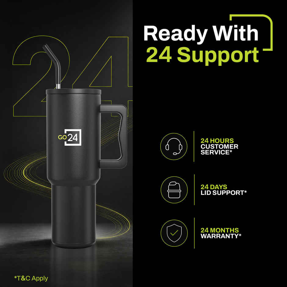 Go24 | Pexpo Stanzy ISI Certified Double Wall Insulated Stainless Steel Tumbler with Handle | 1.2 L