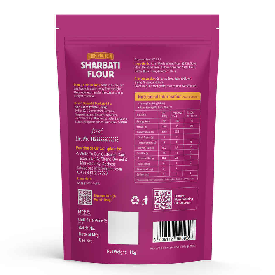Protein Chef High Protein Premium Sharbati Atta | 50% More Protein with Select Multigrain