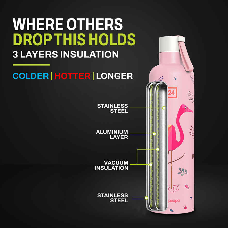 Go24 Oslo Stainless Steel Hot & Cold Water Bottle | Leakproof | 3-Layer Insulation