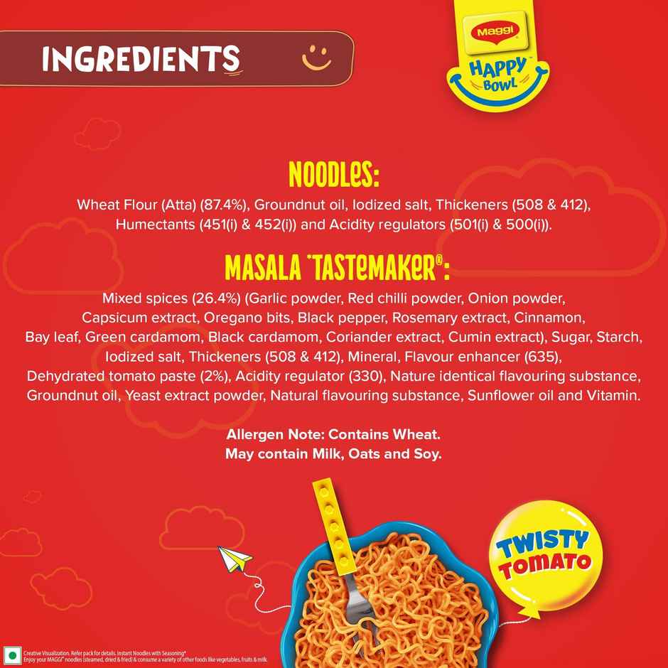 MAGGI Happy Bowl, Noodles for Kids, Twisty Tomato