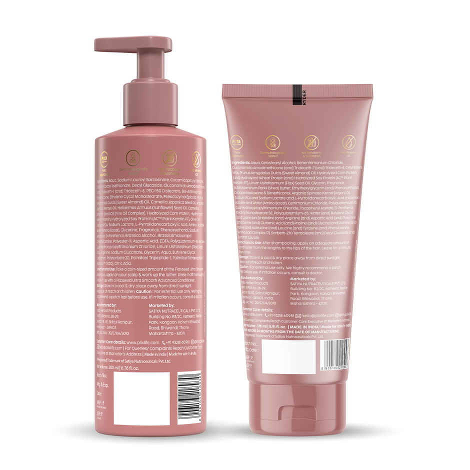 Plix The Plant Fix Flaxseed Ultrasmooth Advanced Shampoo | 200 ml | Conditioner | 175 ml