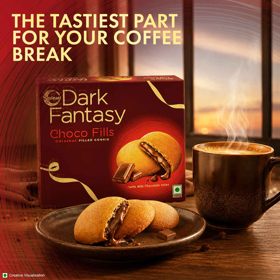 Sunfeast Dark Fantasy Choco Fills, Original Filled Cookies With Choco Creme