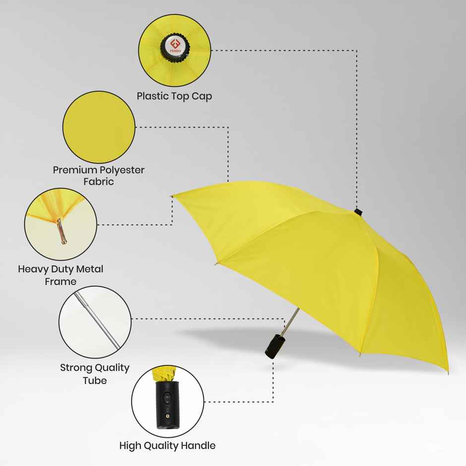EUME Leatrix 21 Inch 2 Fold Auto-Open Lemon Umbrella | Yellow