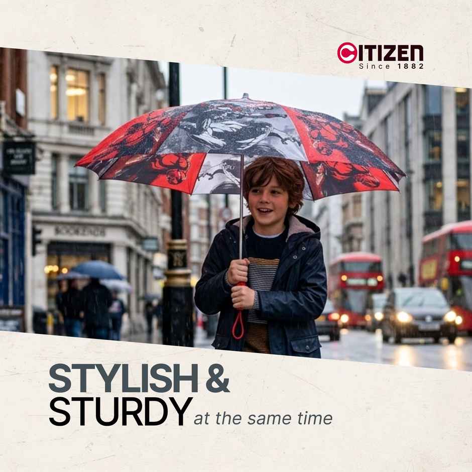 Citizen Auto Folding Kids Umbrella Marvel Print | 21 inch | 2 Fold