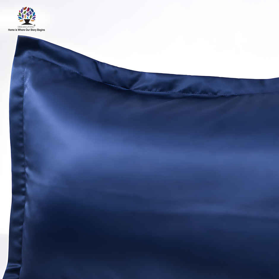 Dream Living Satin Pillow Cover Set | Navy - 46 x 69 cm