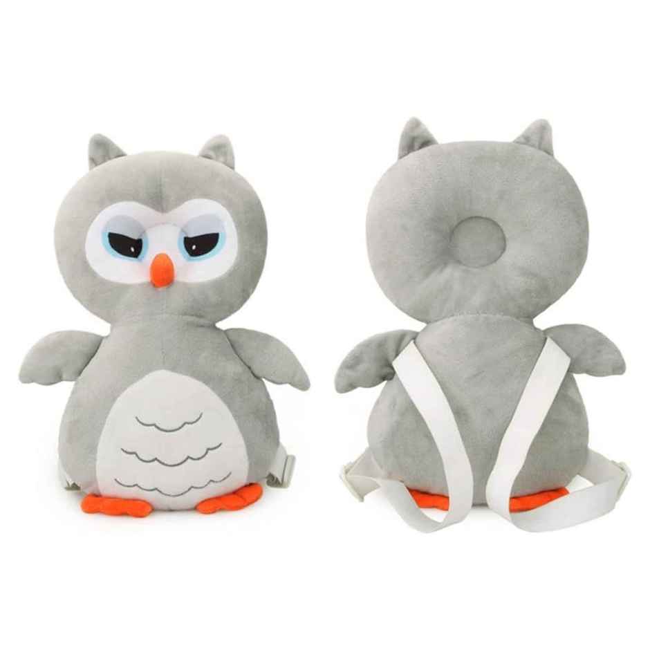 Kidology Head Protector Cushion Plush Toy with Adjustable Straps | Light Grey