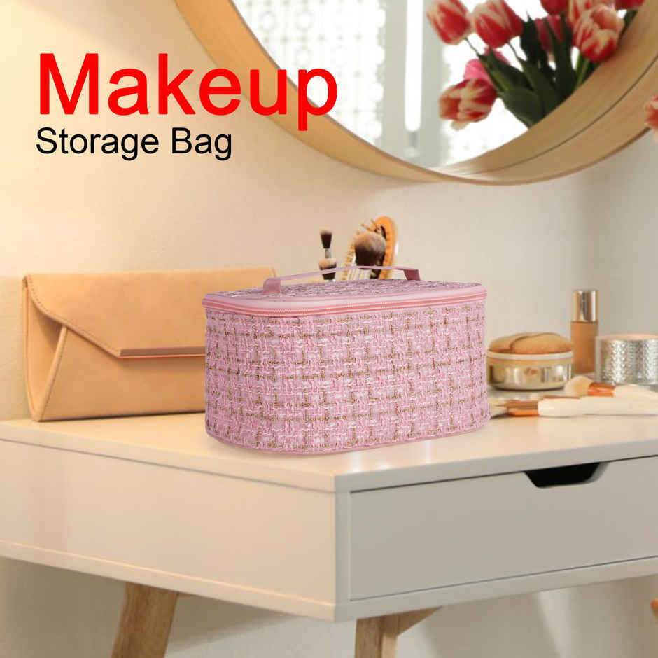 Bronson Professional Pink Makeup Pouch Cosmetic Organizer Kit Jewellery Storage Vanity