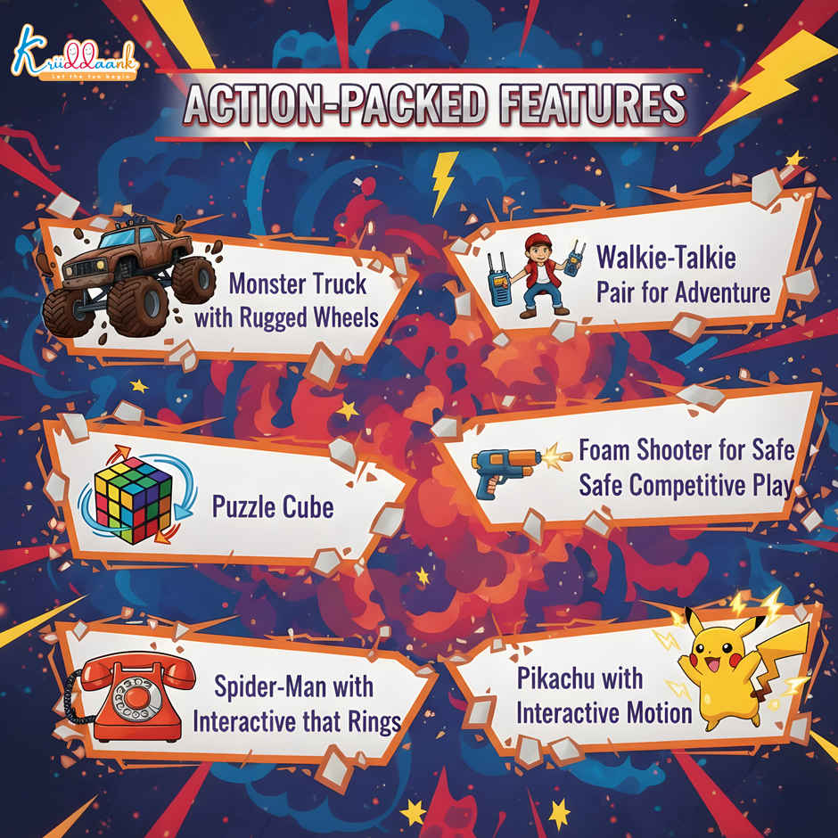 Kriiddaank Marvel 6 In 1 Gift Pack for Boys Assorted Play Set Birthday Return Combo for 3 Years