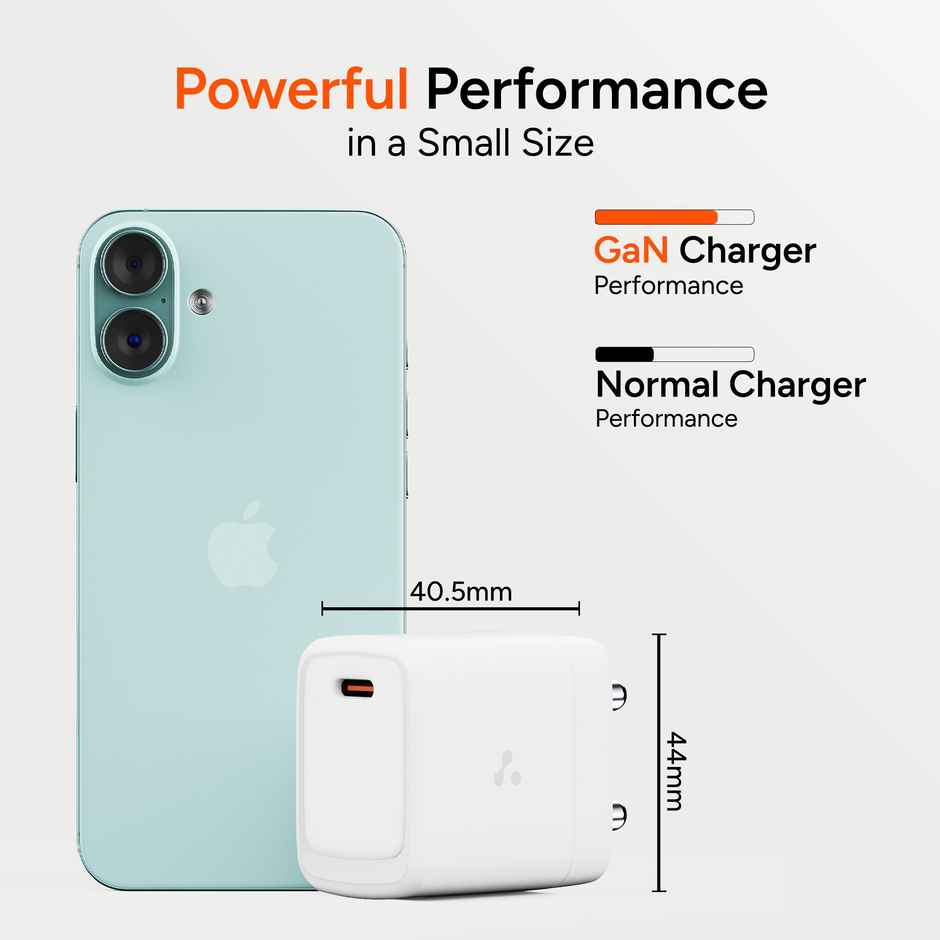 Ambrane Charge 33 Black Wall Charger for iphones Android Taples Type C | White