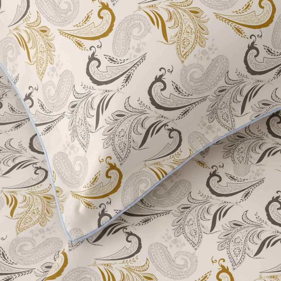 Raymond Home 120 GSM Hazel Floral Double Bedsheet with 2 Pillow Covers Off White