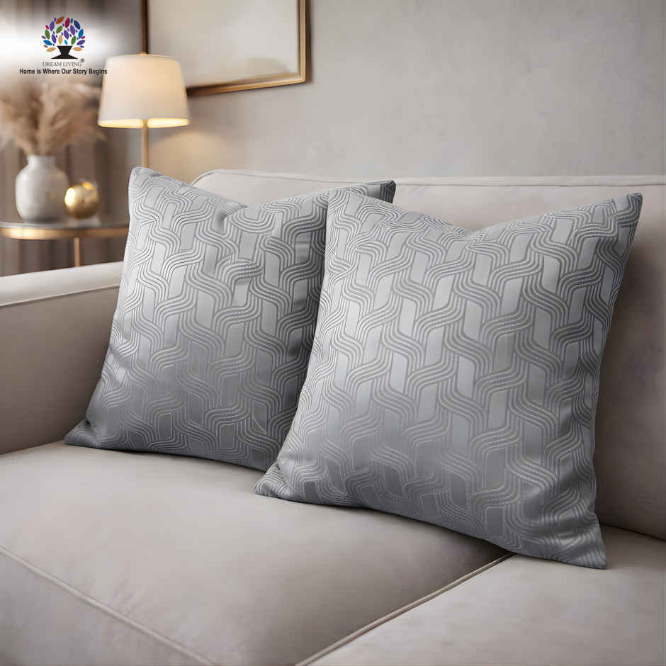 Dream Living Jacquard Cushion Cover Set | Grey - 40 x 40 cm