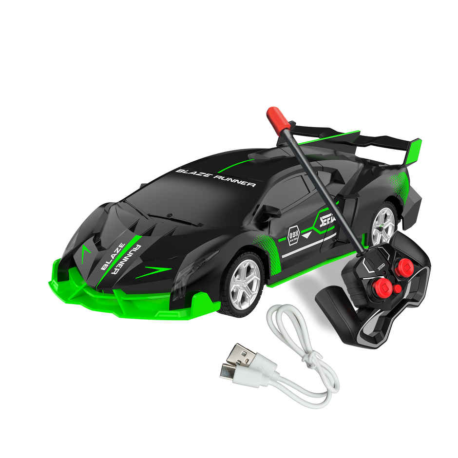 SEEDO Fast Remote Control Car 1:18, 27 MHz,Type-C Rechargeable, Fast Speed Blaze Runner Car | Green