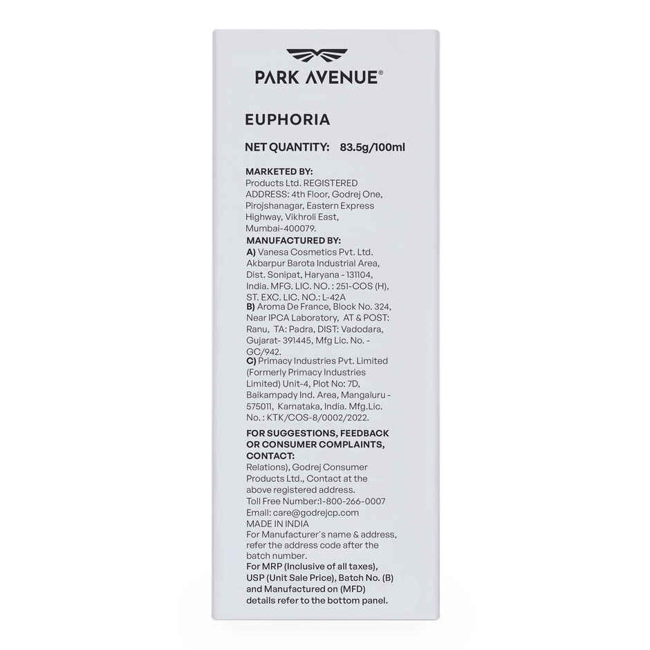 Park Avenue Euphoria Eau De Parfum for Men | Premium Perfume Fragrance