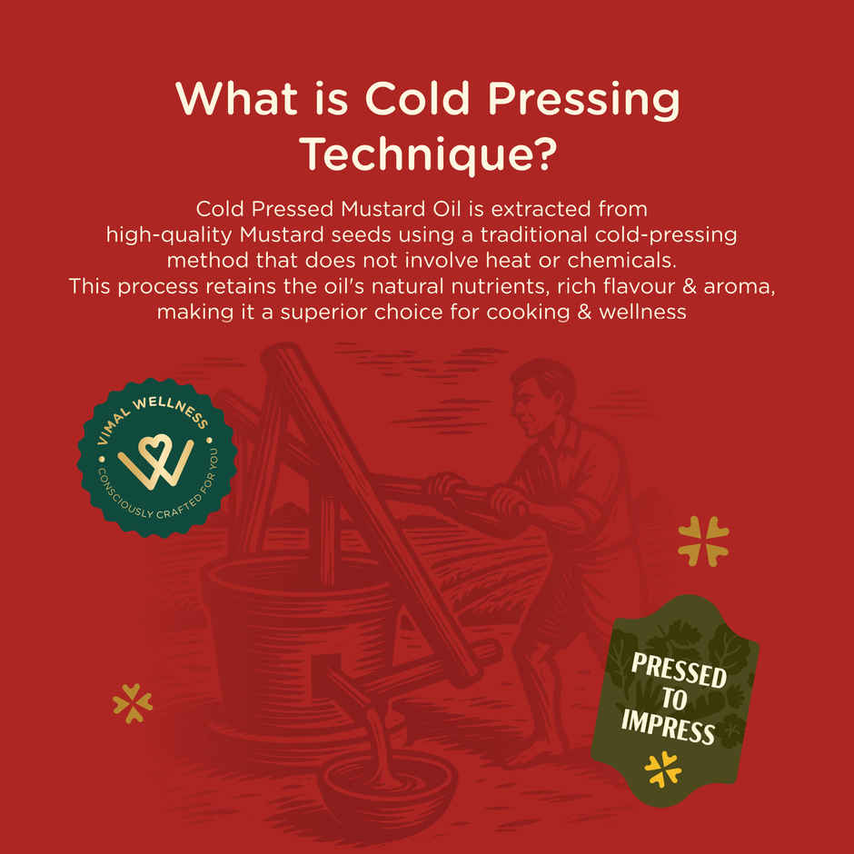 Vimal Wellness Cold Pressed Mustard Oil 1L