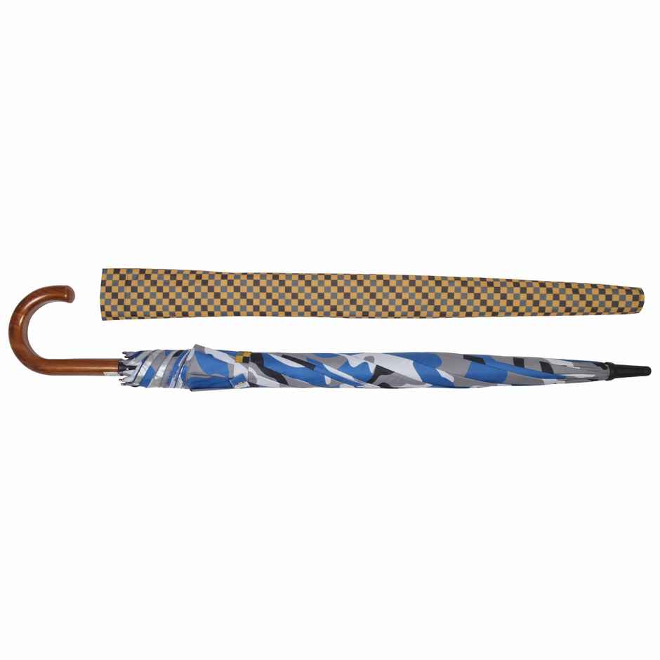 Eume Ordin Auto Open 27 Inch 1 Fold Unisex Camouflage Blue And Silver Color Umbrella