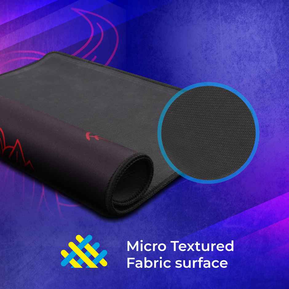 ZEB Firestorm Gaming Mousepad for Mouse sensors Micro-Textured Fabric Surface, Anti Slip Rubber Base