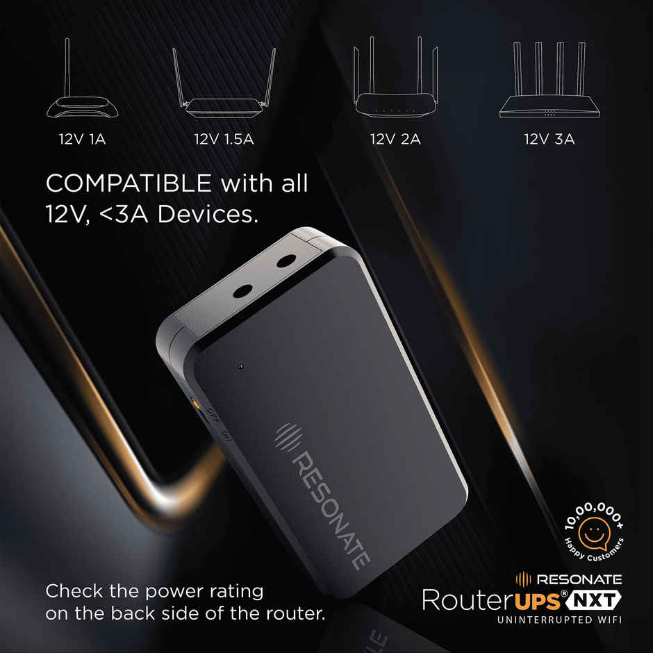 Resonate MiniUPS 12V3A, Upto 6 hours Backup - Nxt