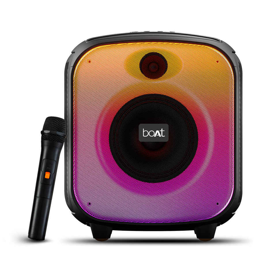 boAt PartyPal 63Pro Bluetooth Speaker with 30W Signature Sound,Customizable RGB LEDs | Midnight Black