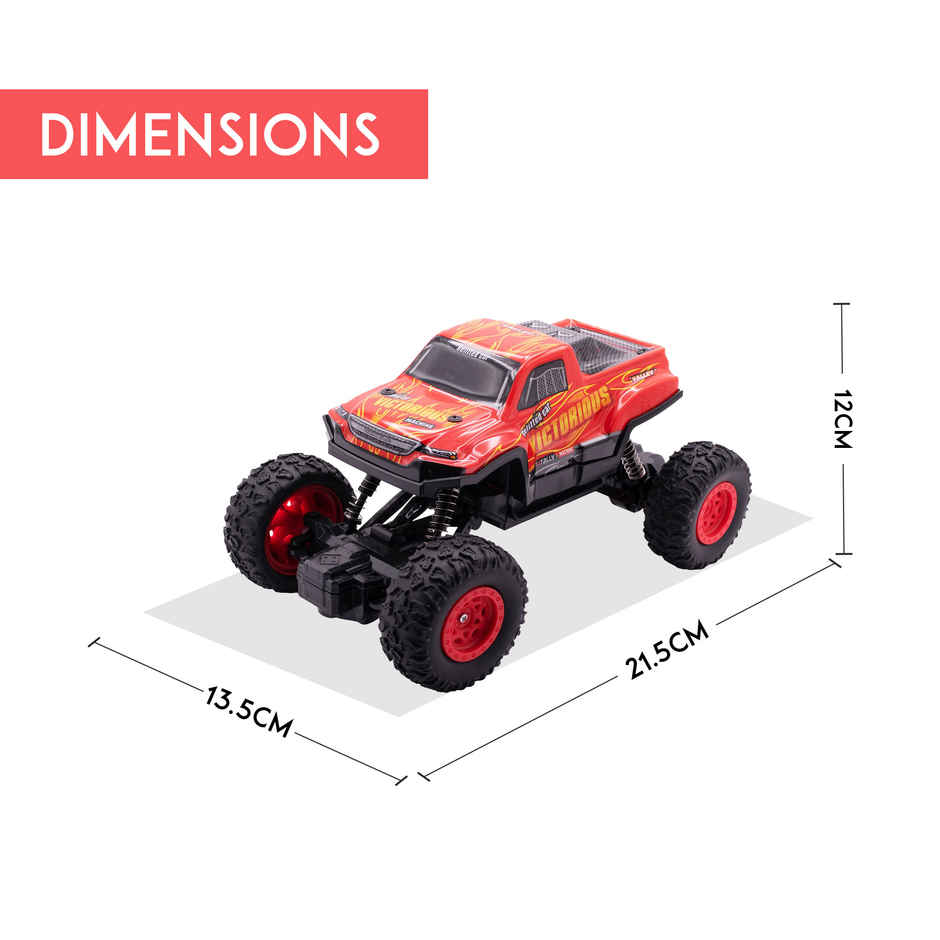 SEEDO Remote Control Car 1:18 , 2.4 GHz, Type-C Rechargeable, Fast Speed Rock Crawler Truck PVC|Red