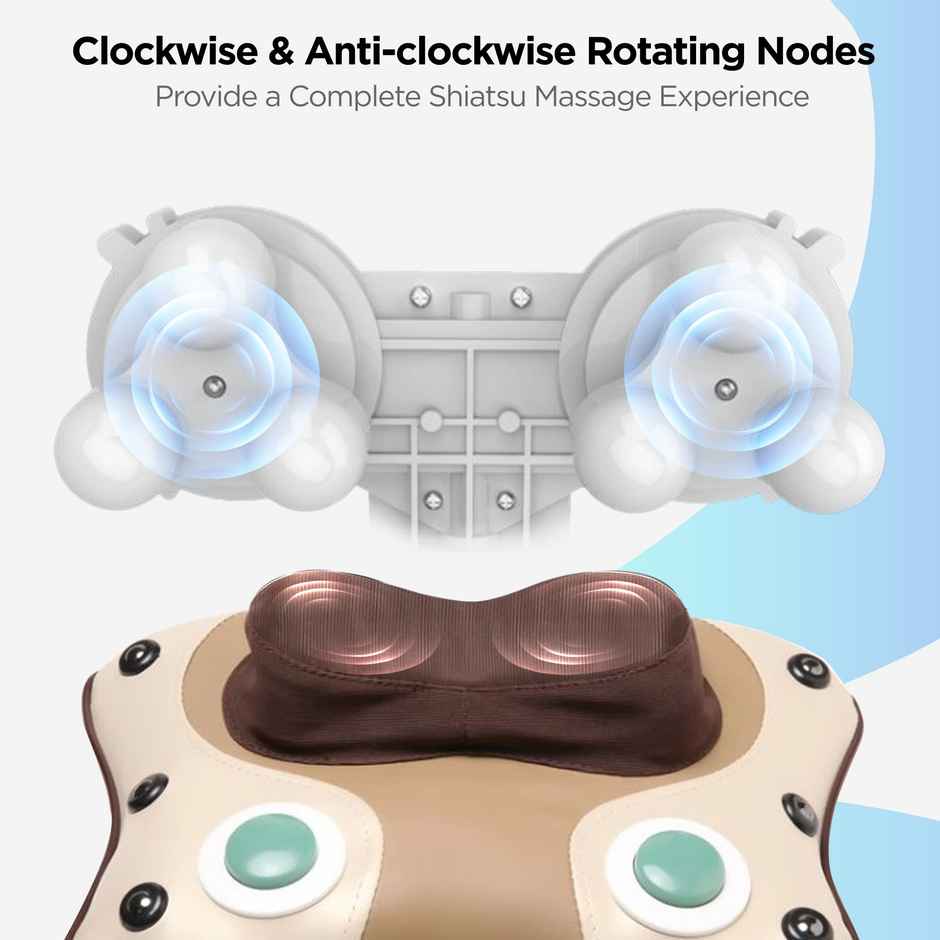 Dr Physio 3D Cushion Massager with HEAT and speed controller for Back Cervical and Neck Pain
