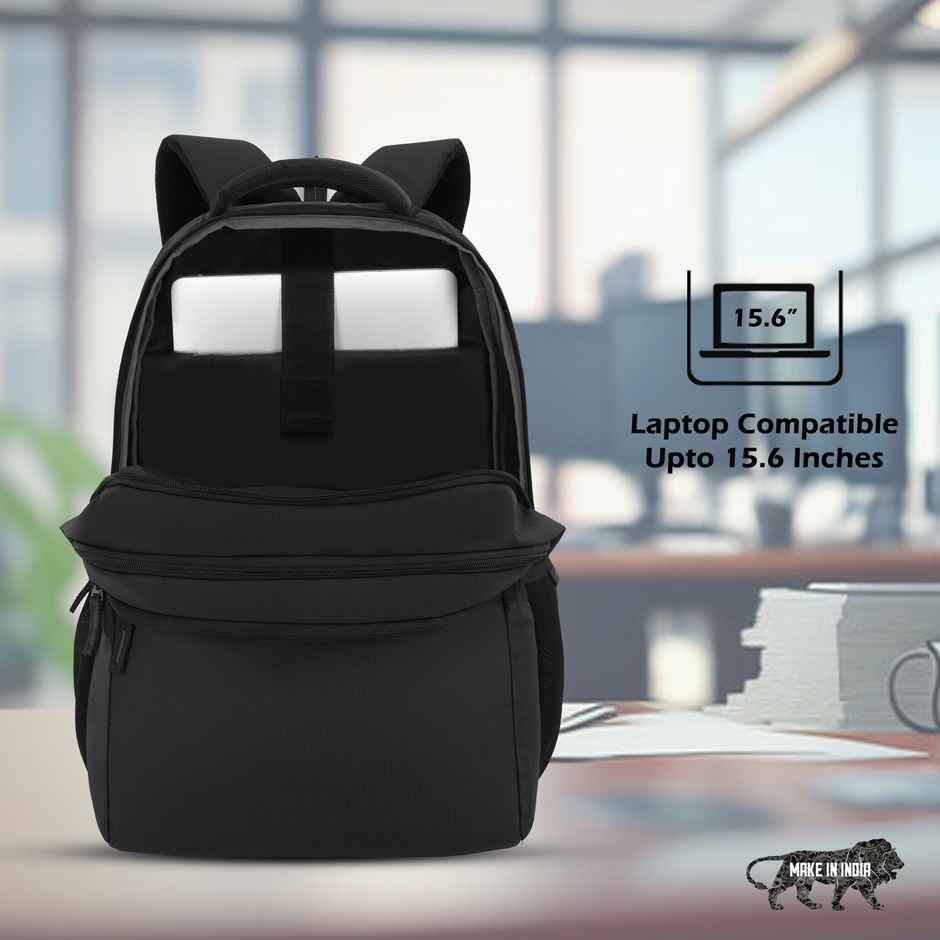 Lavie Sport Unisex Solid Polyester 28 L Padded Grab Handle Laptop Backpack | Black - 15.6 Inches