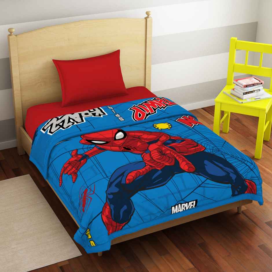 Welspun Spider-Man Ac Blanket For Kid | 300 Gsm Duvets For Single Bed | (60 x 87 Inches) - Red