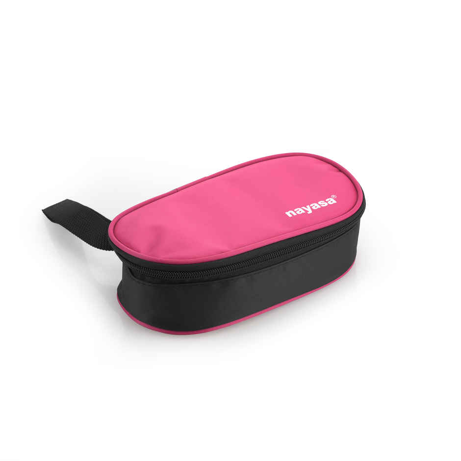 Nayasa Microfresh Crunchy Munchy Plastic Lunch Box Tiffin With Bag | Pink