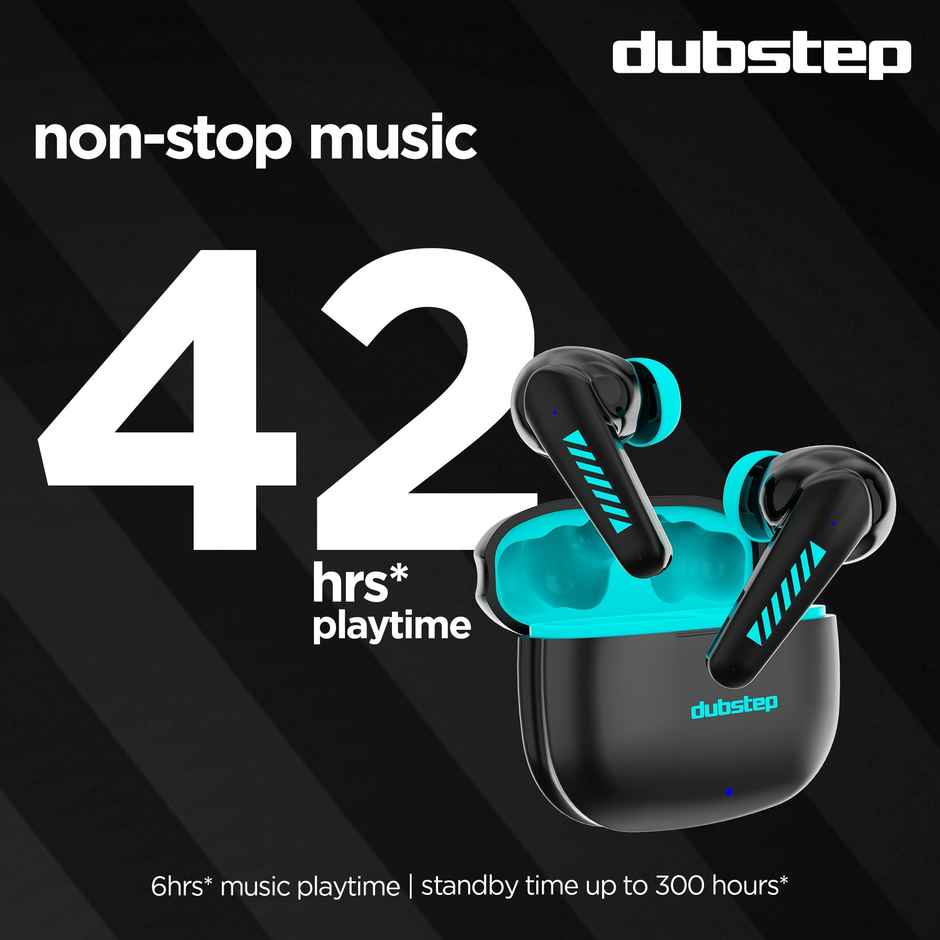 Dubstep Buzz X3 with 42 Hrs Playtime True Wireless TWS Earbuds (Black/Blue)