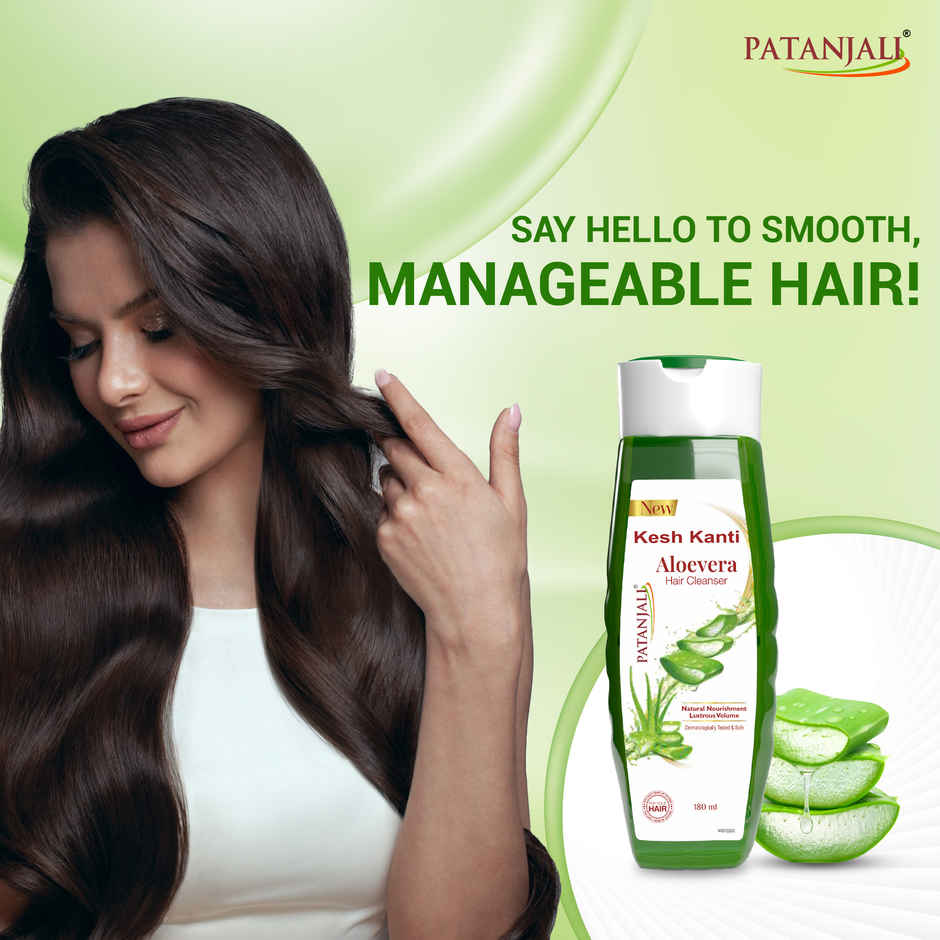 Patanjali Kesh Kanti Aloe Vera Hair Cleanser Shampoo Scalp Cleansers for Soft and Thick Hair