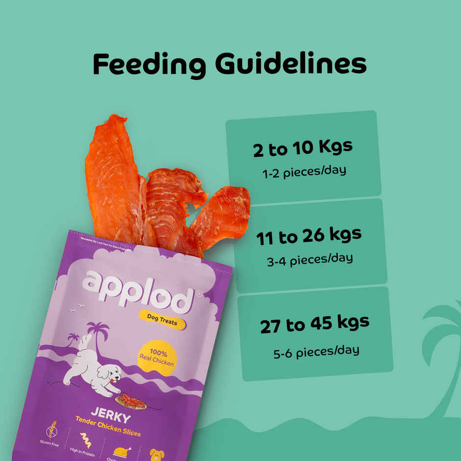 Applod Dehydrated Chicken Slices Dog Treat | Gluten Free Treats | For Puppy & Adult Dogs