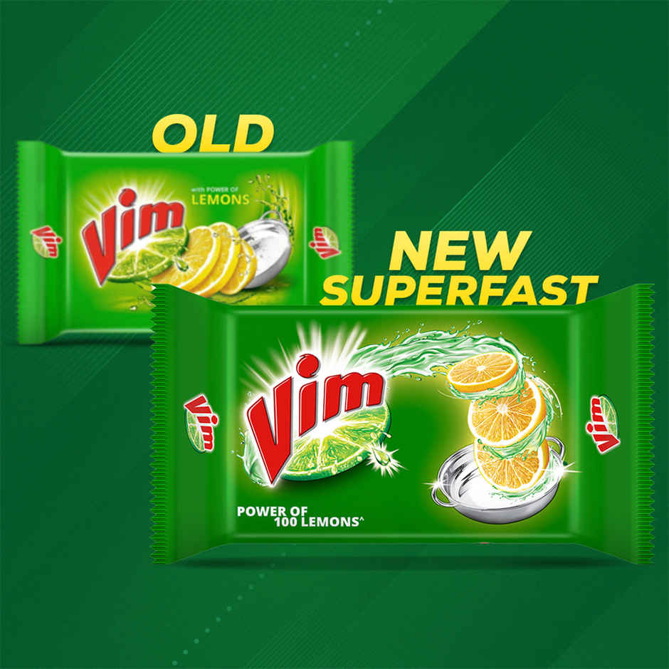 Vim Lemon Dishwash Bar (300g) & Rin Detergent Powder (1kg) Combo