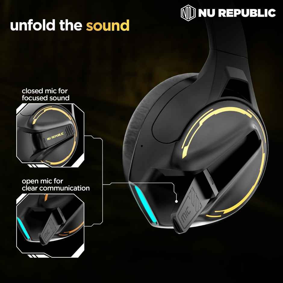 Nu Republic Starboy 6 With 30 Hrs Playtime Bluetooth Headphones | Black