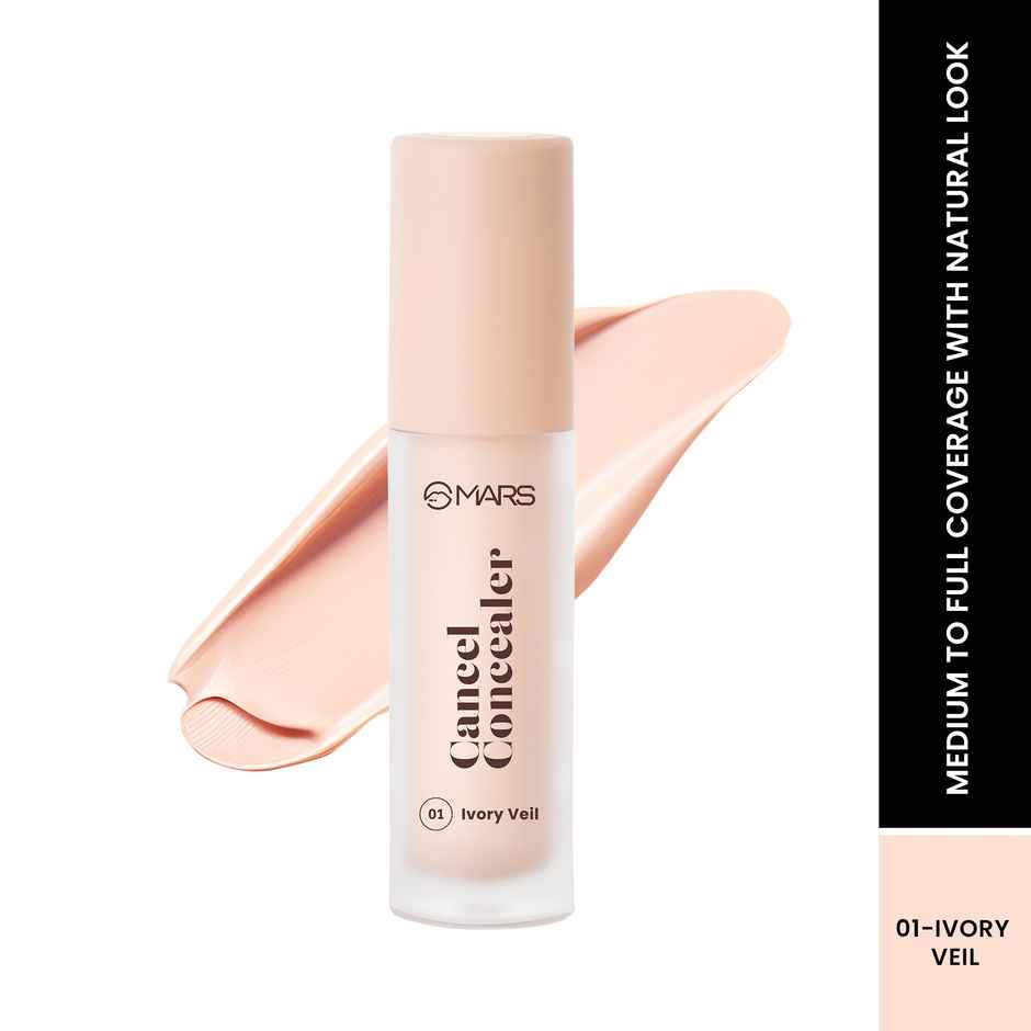 MARS Cosmetics Cancel Concealer for Face Makeup With Radiant Natural Finish | 6 ml | 01-ivory Veli