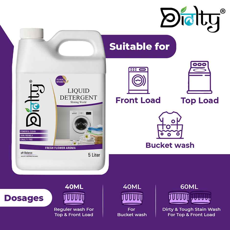 Diolty liquid detergent top load front load detergent liquid for washing machine | Lavender Combo