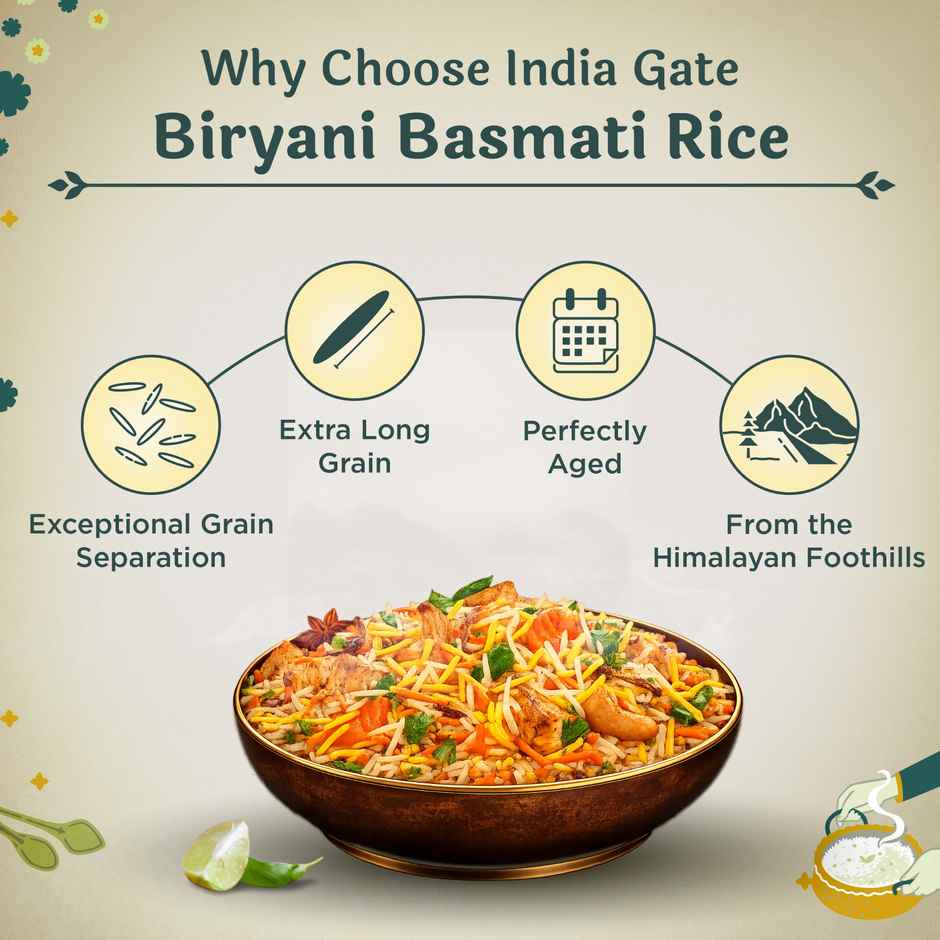 India Gate Biryani Gold Standard Basmati Rice | Perfectly Aged