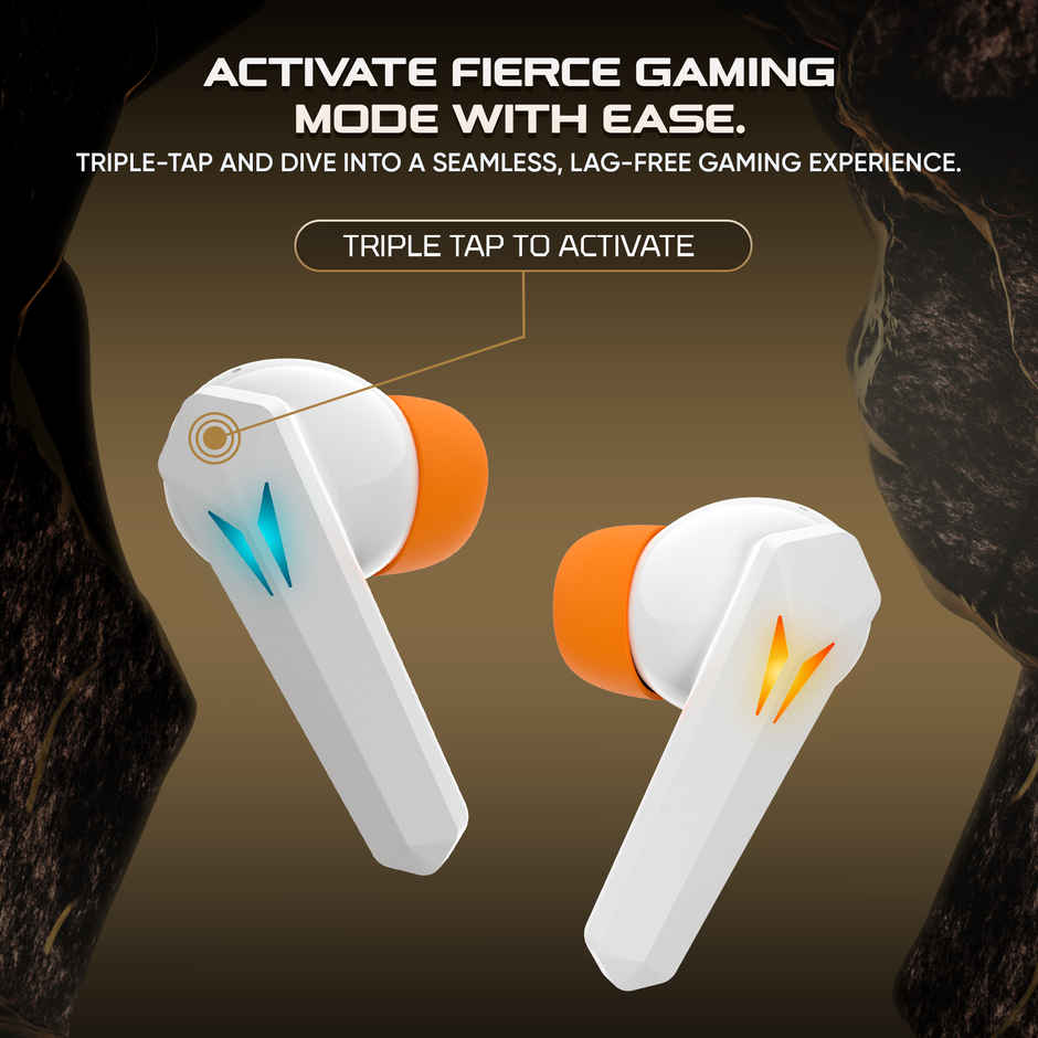 Mivi Commando X7, 35Ms Low Latency, 13Mm Bass, 50H Playtime, Dual Mic Ai ENC, Type-C, 5.3 Bluetooth - White