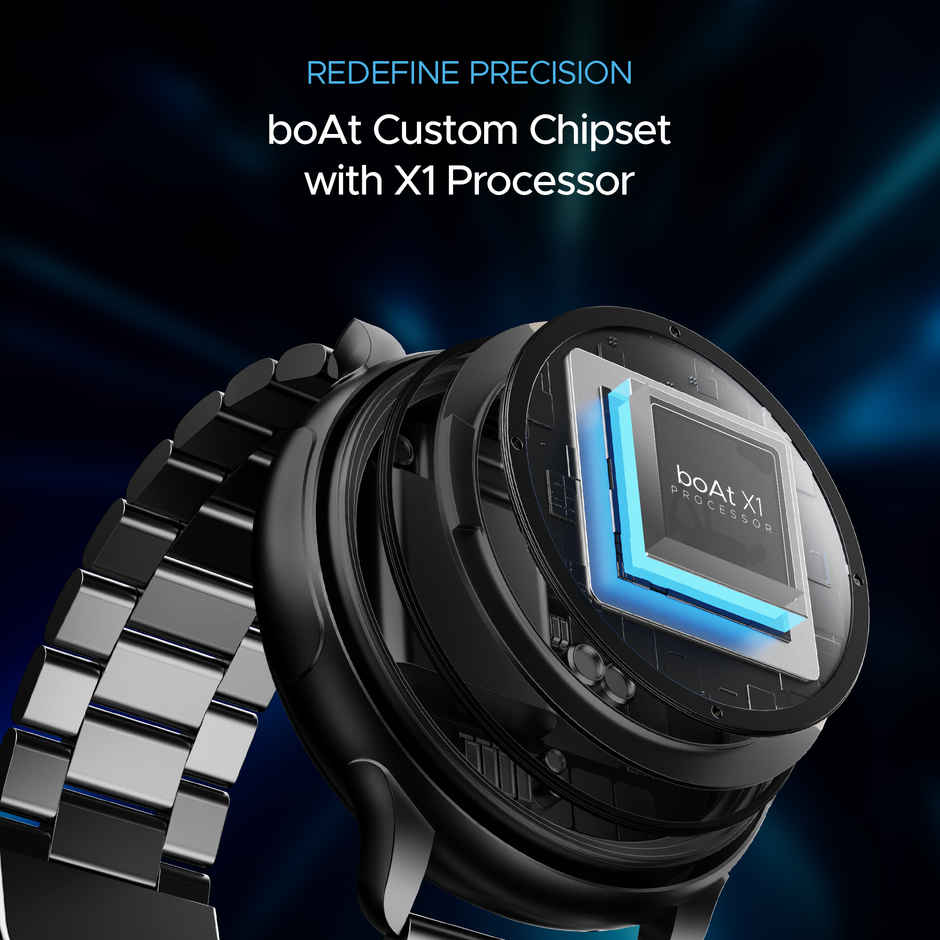 boAt Lunar Oasis Smartwatch | 1.43" AMOLED Display | BT Calling - Steel Black