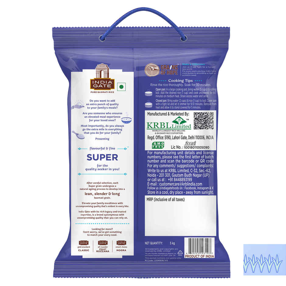 India Gate Super Basmati Rice | Perfectly Aged Long Grains