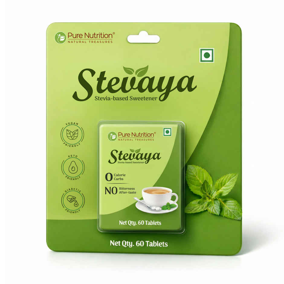 Pure Nutrition Stevaya Stevia Tablets | Zero-Calorie Natural Sweetener | On-the-Go Pack